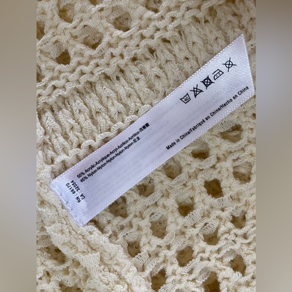 ANTHROPOLOGIE Boho Crochet Open Knit cardigan Sweater Layne Kimono Longline OS - Picture 10 of 10